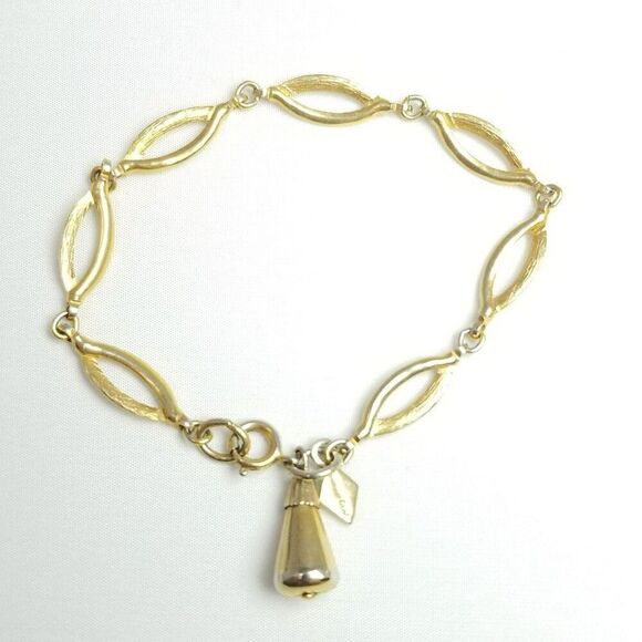 Vintage Sarah Coventry Gold Tone Chain Bracelet with Bell Shape Charm, Estate - Picture 1 of 6